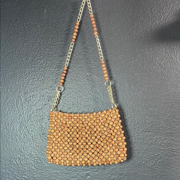 Beaded Tan Shoulder Bag - Picture 1 of 6